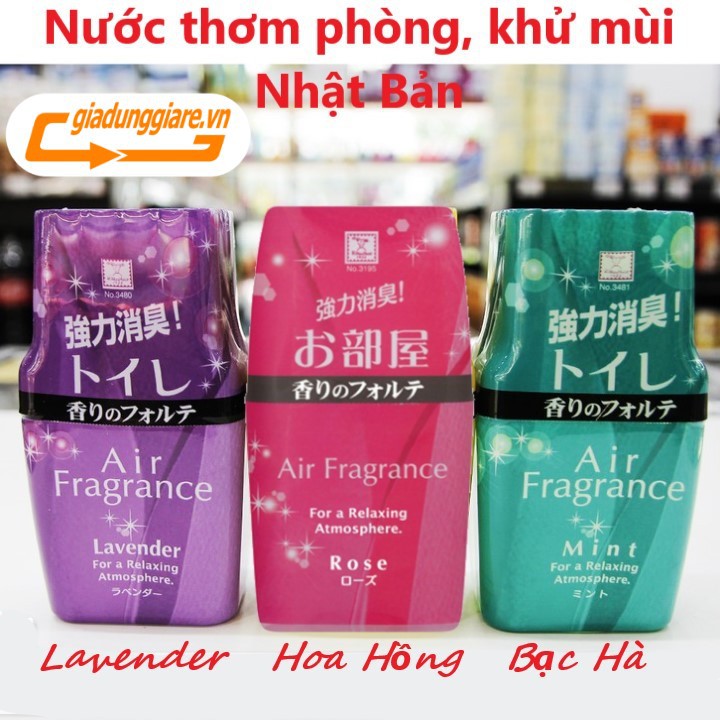 Khử mùi toilet Nhật Bản Air Fragrance (200ml) Sáp thơm phòng tự nhiên (Hương Lavender, Hoa hồng, Chanh hoặc Bạc Hà)