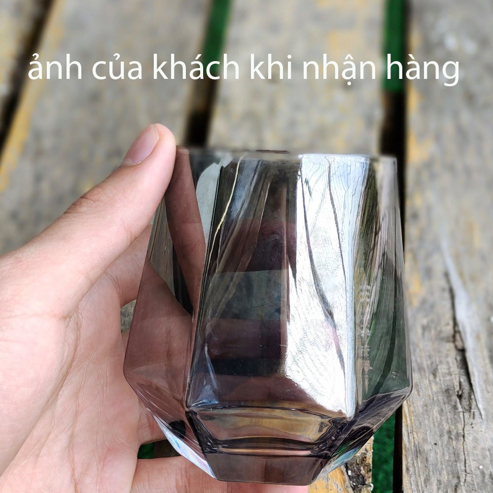 Bộ 6 Cốc-Ly Thủy Tinh Pha Lê Tráng Bạc Dùng Uống Rượu Whiskey,Uống Nước MangPhong Cách Bắc Âu Dung Tích 300ml