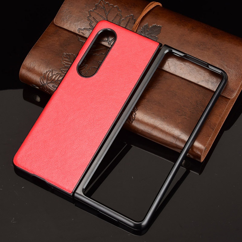 Bao da điện thoại bằng PU họa tiết vẽ quả vải cho Samsung Galaxy Z Fold 3 Z Fold 2