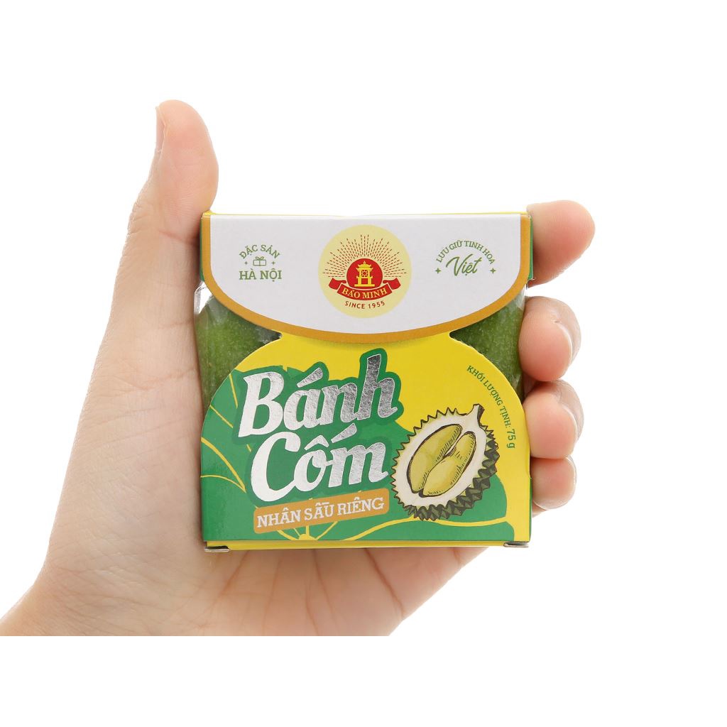 Bánh cốm nhân đậu xanh sầu riêng hộp 75gr