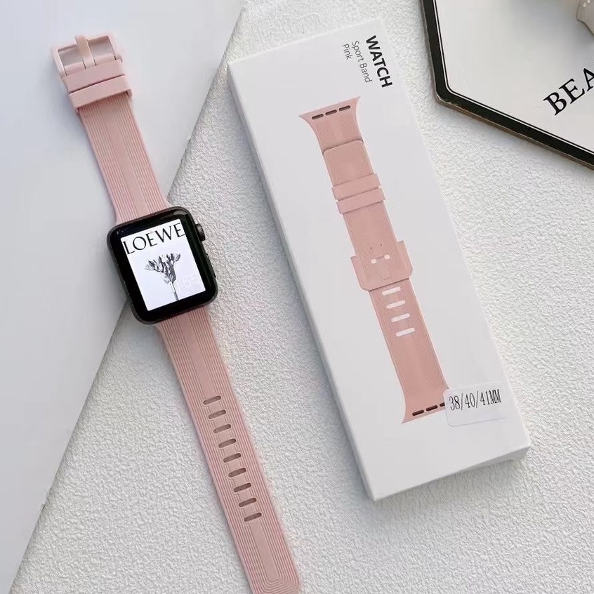 Dây Đeo Silicon Thời Trang Cho Đồng Hồ Thông Minh Apple watch S8 S7 38mm / 40mm / 41mm / 42mm / 44mm / 45mm