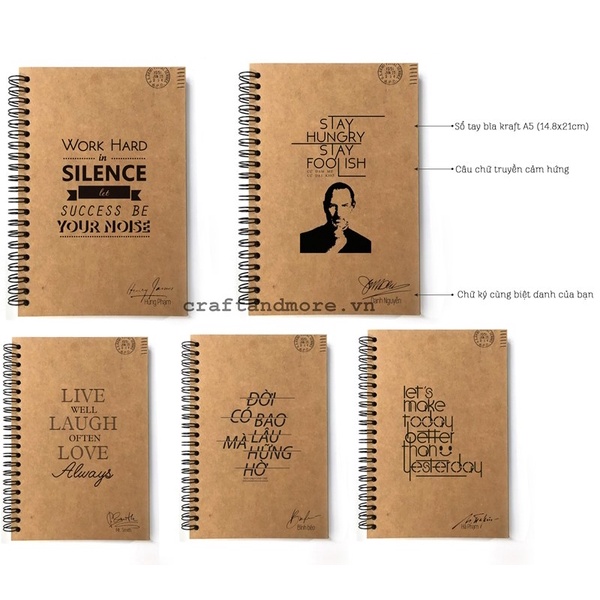 Sổ tay giấy kraft nâu vintage