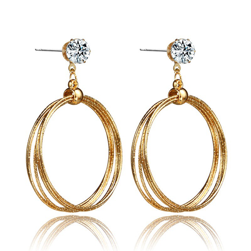 Khuyên Tai Nữ/ Bông Tai Nữ Dáng Xoắn Tròn kiểu dáng Châu Âu (2 chiếc)