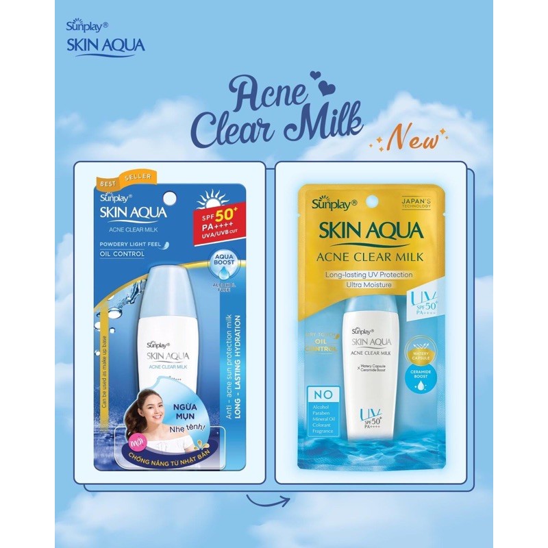 Skin aqua acne clear Milk 25g ( mẫu mơi 2022) có quà