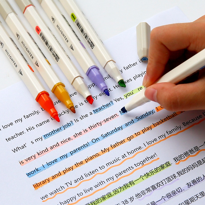 Bút highlight 24 màu hai đầu tiện dụng