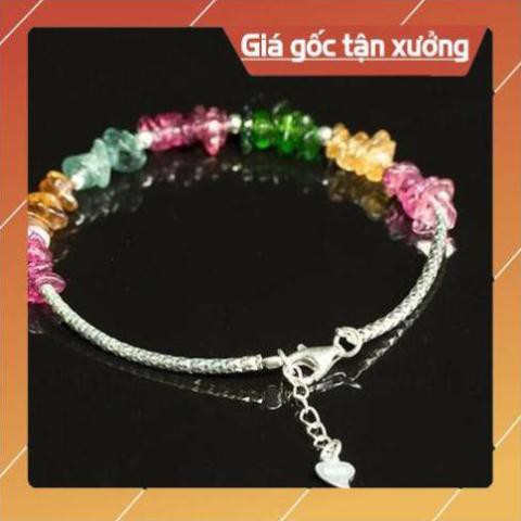 (Combo giá sỉ) Lắc tay+ Dây chuyền Bạc 925 Ðá tự nhiên Tourmaline hợp tất cả các Mệnh Kim,Mộc,Thủy,Hỏa,Thổ