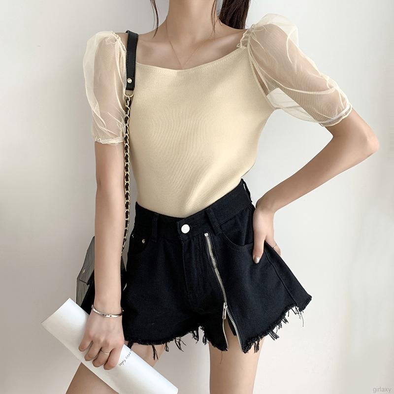 Áo Tay Ngắn Phong Cách Hàn Quốc Cho Nữ