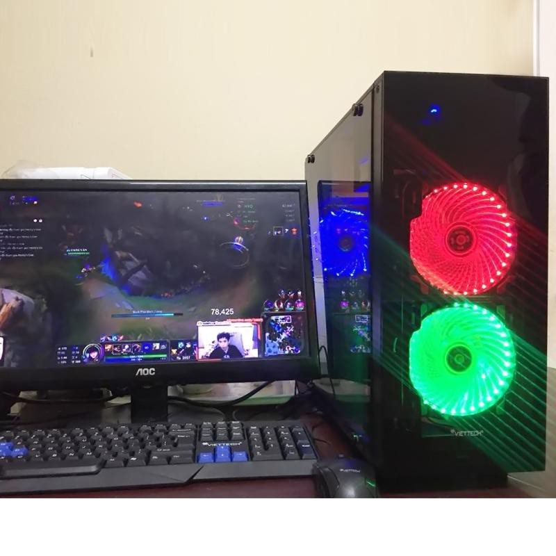 MÁY TÍNH CHƠI GAME MAX SETTING GTA5 PUBG LIÊN MINH ĐỘT KÍCH - MÀN HÌNH 20 INCH + PC + CHUỘT PHÍM GAME - CASE GAMING LED | BigBuy360 - bigbuy360.vn