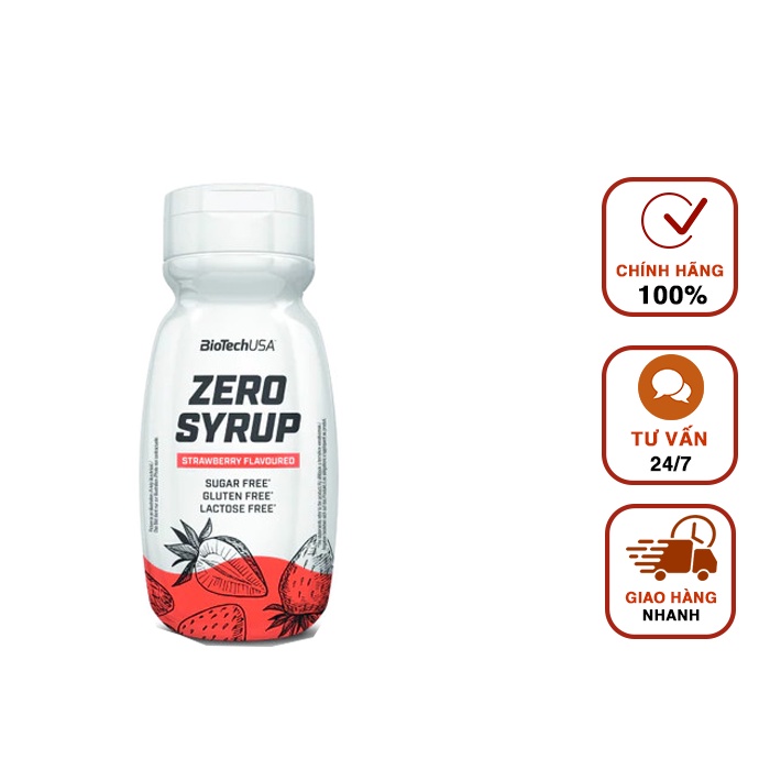 Siro Không Đường Zero Syrup BiotechUSA Chai 320ml