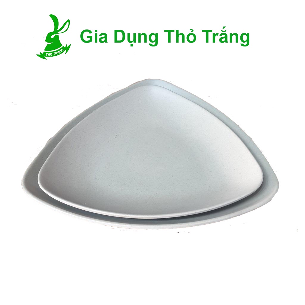 Dĩa tam giác sâu màu nâu nhựa Melamine dùng đựng các món gỏi, đồ chiên