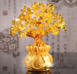 Cây Tài Lộc Đá Thạch Anh Vàng
