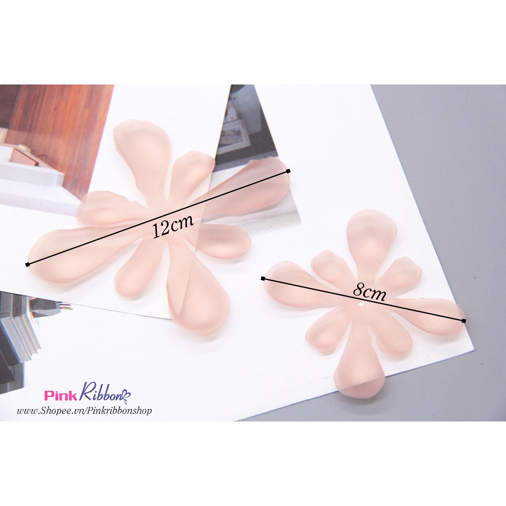 TÚI 10 CÁNH - Cánh hoa voan so le 2 cỡ 8cm và 12cm