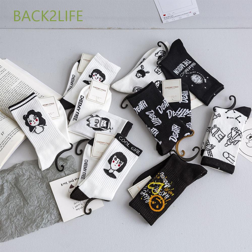 Vớ cotton in chữ Back2Life cho nữ