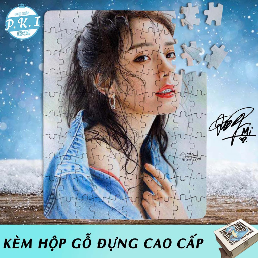 Tranh Ghép Gỗ Xếp Hình Dương Mịch Tỷ Tỷ - Jigsaw Puzzle Quà Tặng Cpop