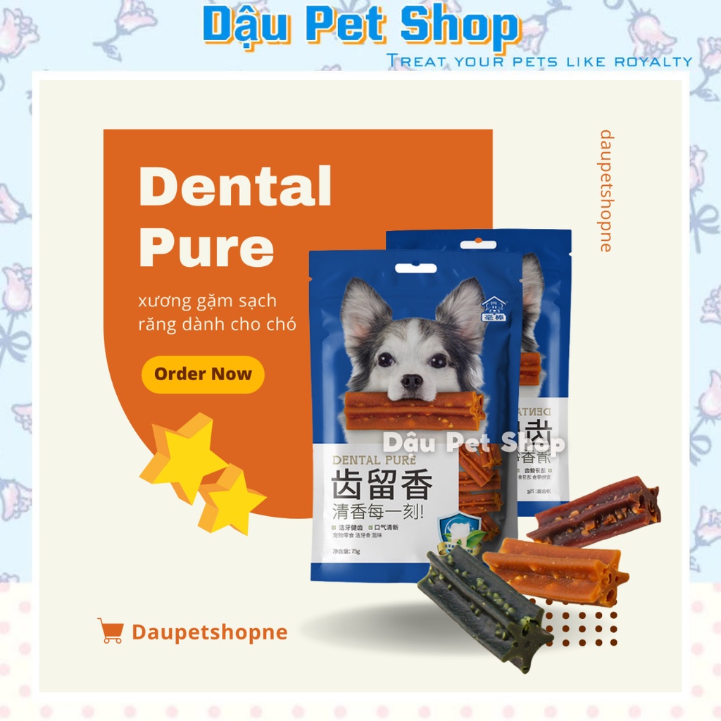 Dental Pure xương gặm sạch răng cho chó bịch 70g