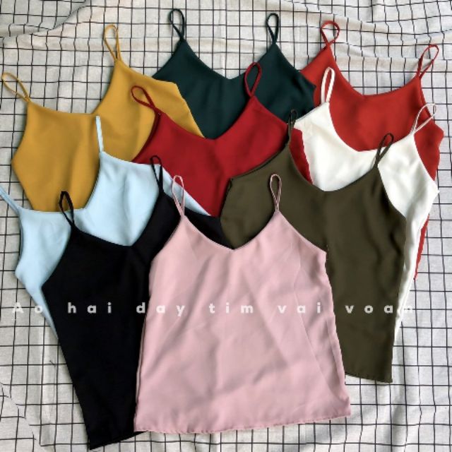 ÁO 2 DÂY TIM VẢI VOAN