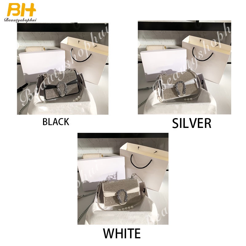 Túi Xách Đeo Vai / Kẹp Nách Hình Vuông Cỡ Nhỏ Đính Ngọc Trai Thời Trang Mới 2022 Cho