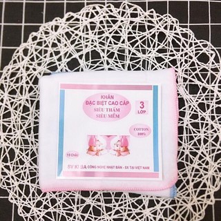 [THẮM ĐINH] Set 10 khăn sữa xô Kiba 3 lớp cho bé, khăn mặt vải xô cho con yêu