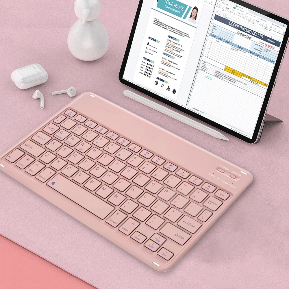 Bàn phím không dây 10 inch kèm chuột cho Samsung Galaxy Tab S6 Lite S7 FE S7 Plus S5e A 10.1 10.5 A7 10.4 8.0 Tab A7 Lite