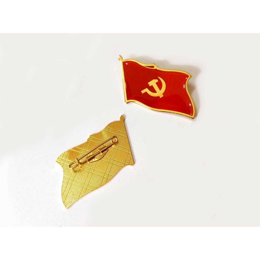 Huy hiệu Lá cờ cài áo in nội dung theo yêu cầu