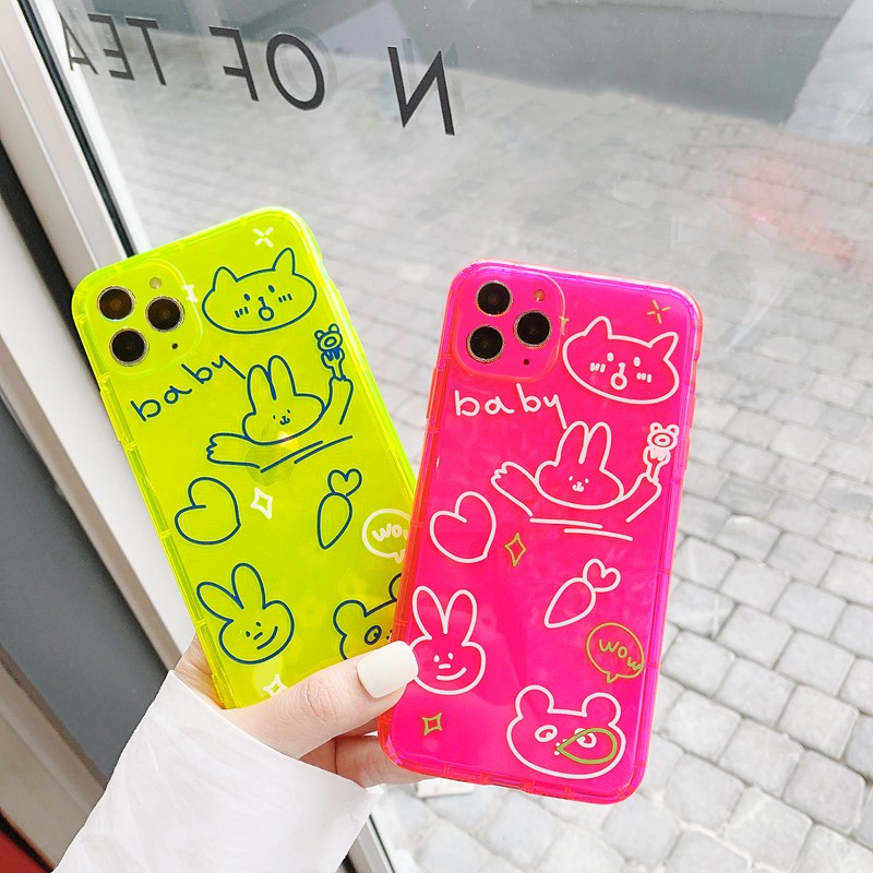 Ốp lưng iphone Baby Bear neon dẻo mềm 5/5s/6/6plus/6s/6splus/7/7plus/8/8plus/x/xr/xs/11/12/pro/max/plus/promax | BigBuy360 - bigbuy360.vn