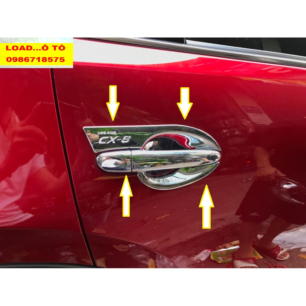 Bộ Ốp Tay nắm Và Hõm Cửa Mazda CX8 2022-2019 Nhựa ABS Mạ Crom