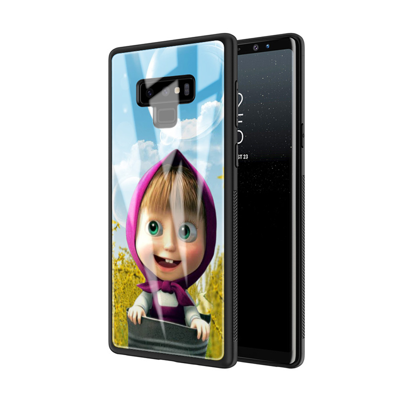 Ốp lưng điện thoại Samsung Note 8 9 10 S7 Edge S8 S9 S10 S20 Ultra Lite Plus D60 hình Cô bé Masha và chú Gấu xiếc