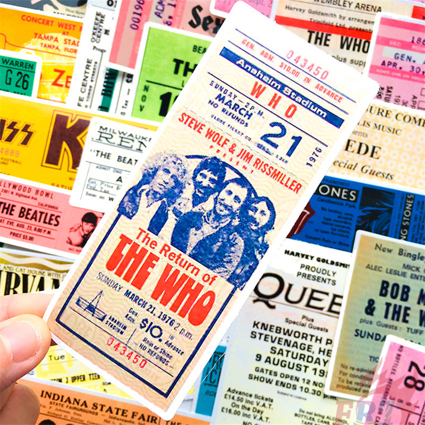 ❉ Retro HipHop Rock Band Tickets Series 01 Mini Poster Stickers ❉ 25Pcs/Set Waterproof DIY Fashion Decals Doodle Stickers