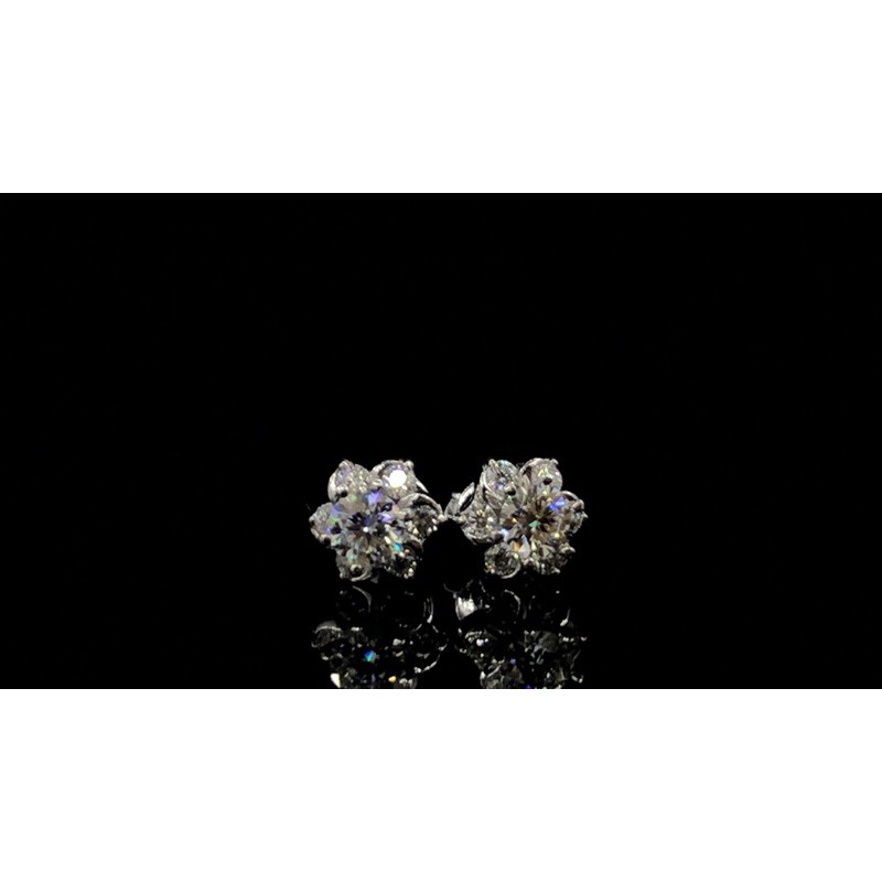 Moissanite Bông tai Moissanite: Chủ Moissanite 4,5ly+Tấm Moissanite; Bạc 925; TUYỂN NHỮNG VIÊN MOISSANITE TUYỆT NHẤT