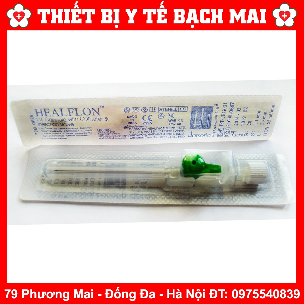 [Hộp 100] Kim Luồn Tĩnh Mạch HEALFLON Số 18G, 20G, 22G, 24G