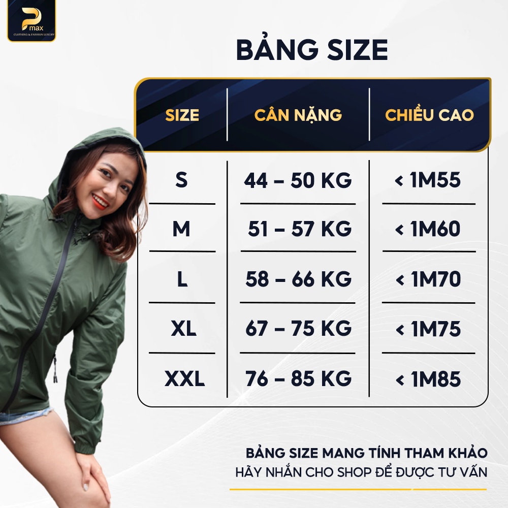 Áo gió chống nắng 2 lớp nam nữ PMAX chống nước, tia UV, bụi mịn kiểu dáng unisex năng động