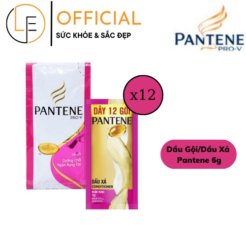 Dây Dầu Gội &amp; Dầu Xả PANTENE Ngăn Rụng Tóc Dây 6g x 12 Gói