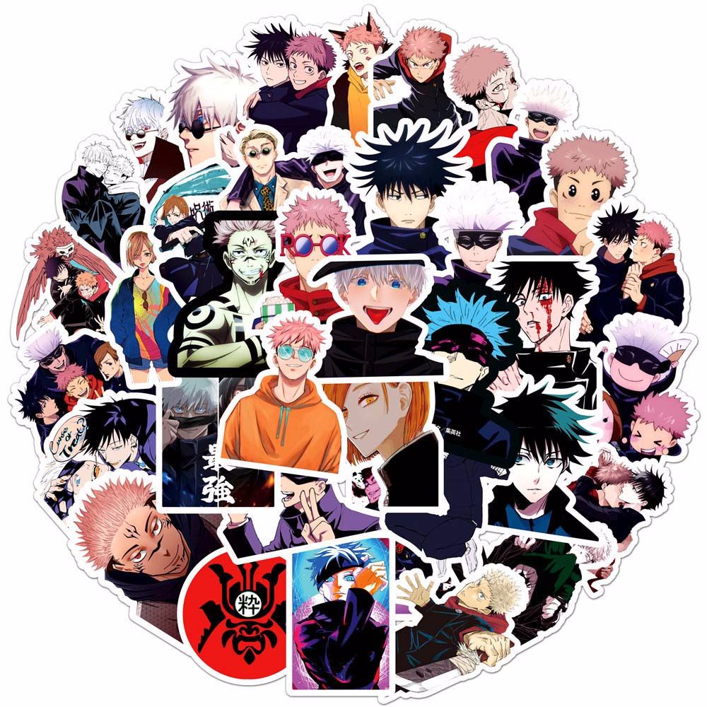 Set 50 hình dán trang trí xe hơi họa tiết anime Fushiguro Megumi