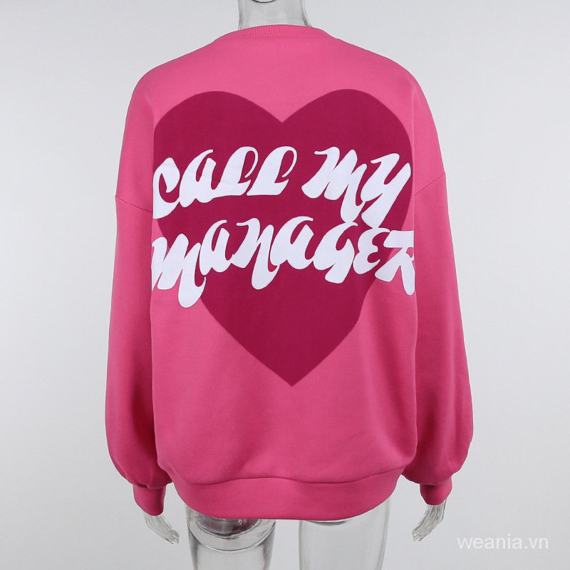 Áo hoodie in chữ thời trang đường phố