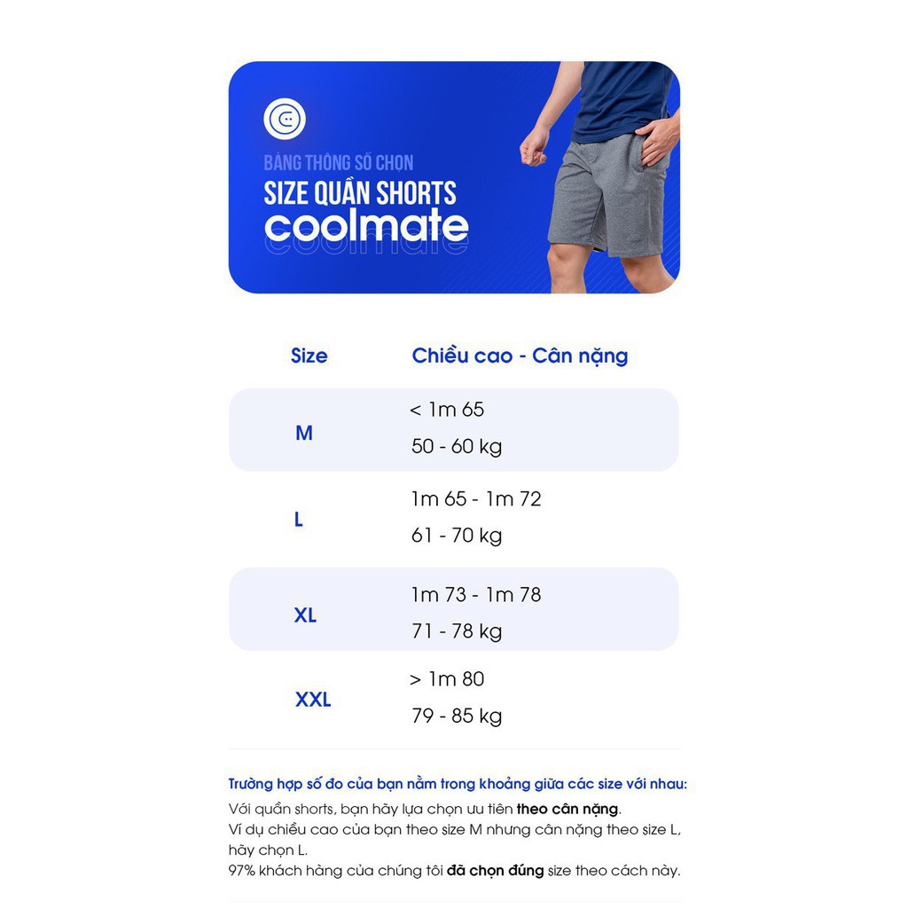 Quần Short nỉ nam Active Gem màu xám/đen Cotton co giãn thương hiệu Coolmate | BigBuy360 - bigbuy360.vn