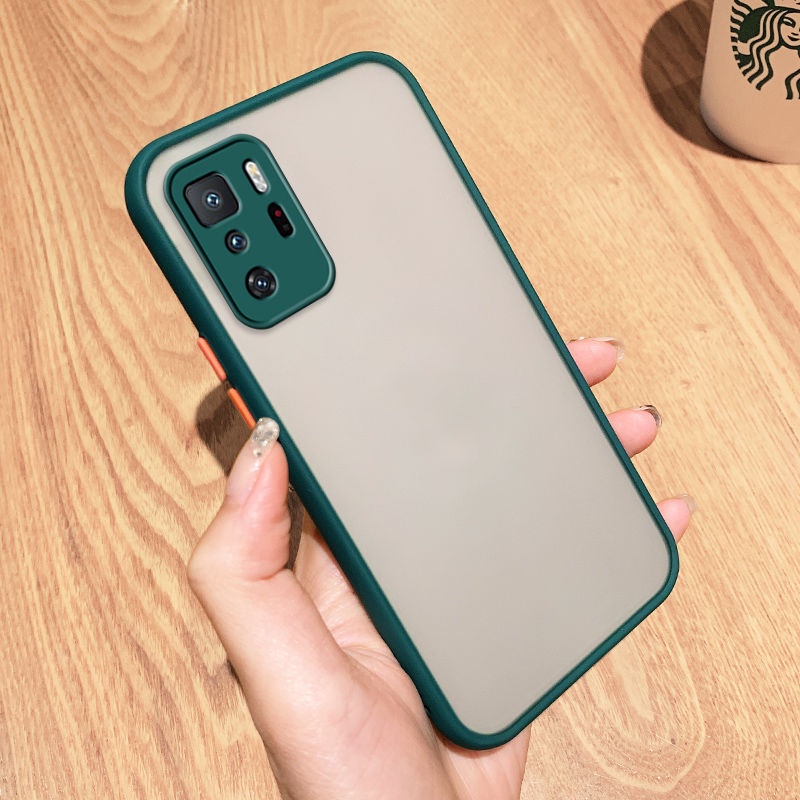 Ốp điện thoại nhám chống sốc viền màu tự chọn cho Xiaomi Mi Poco X3 F4 GT NFC F3 F2 M3 Pro Mi 11 Lite 10T Pro