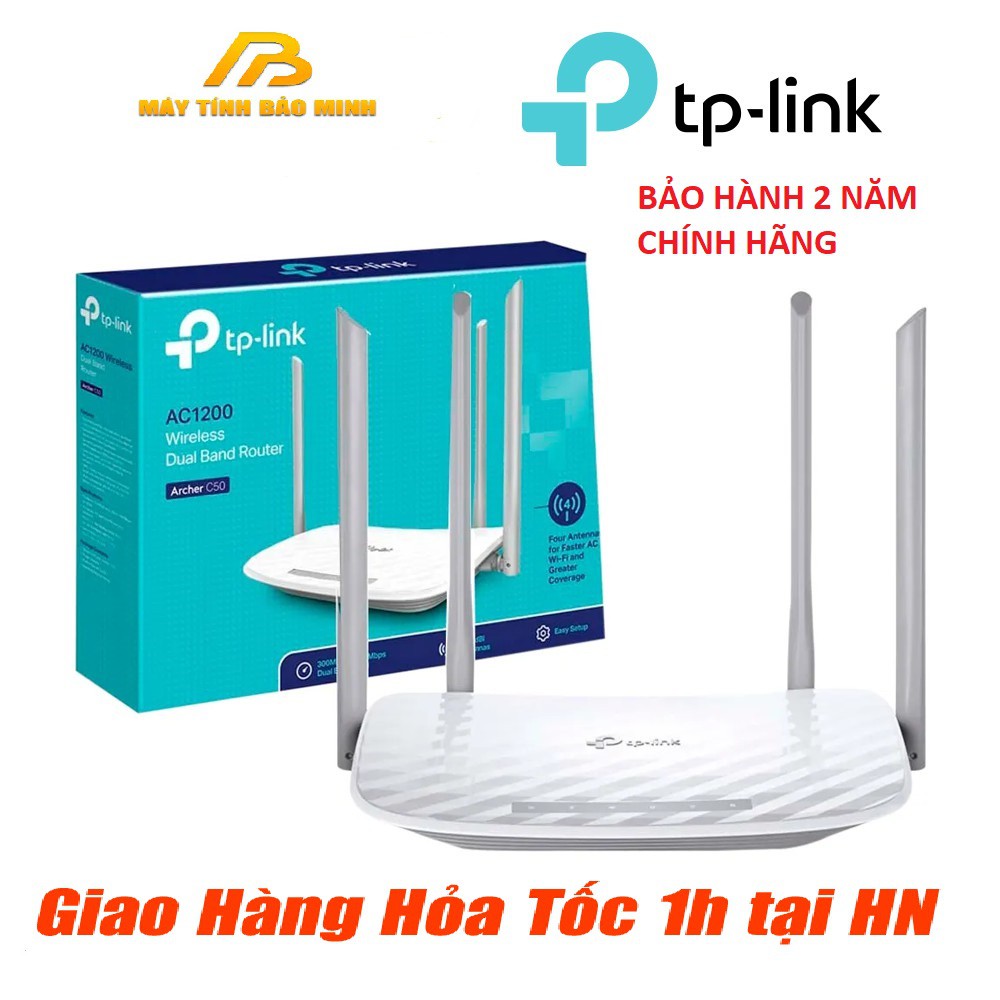 Bộ Phát Wifi Băng Tần Kép AC1200 TP-Link Archer C50 - Hàng Chính Hãng Bảo Hành 2 Năm