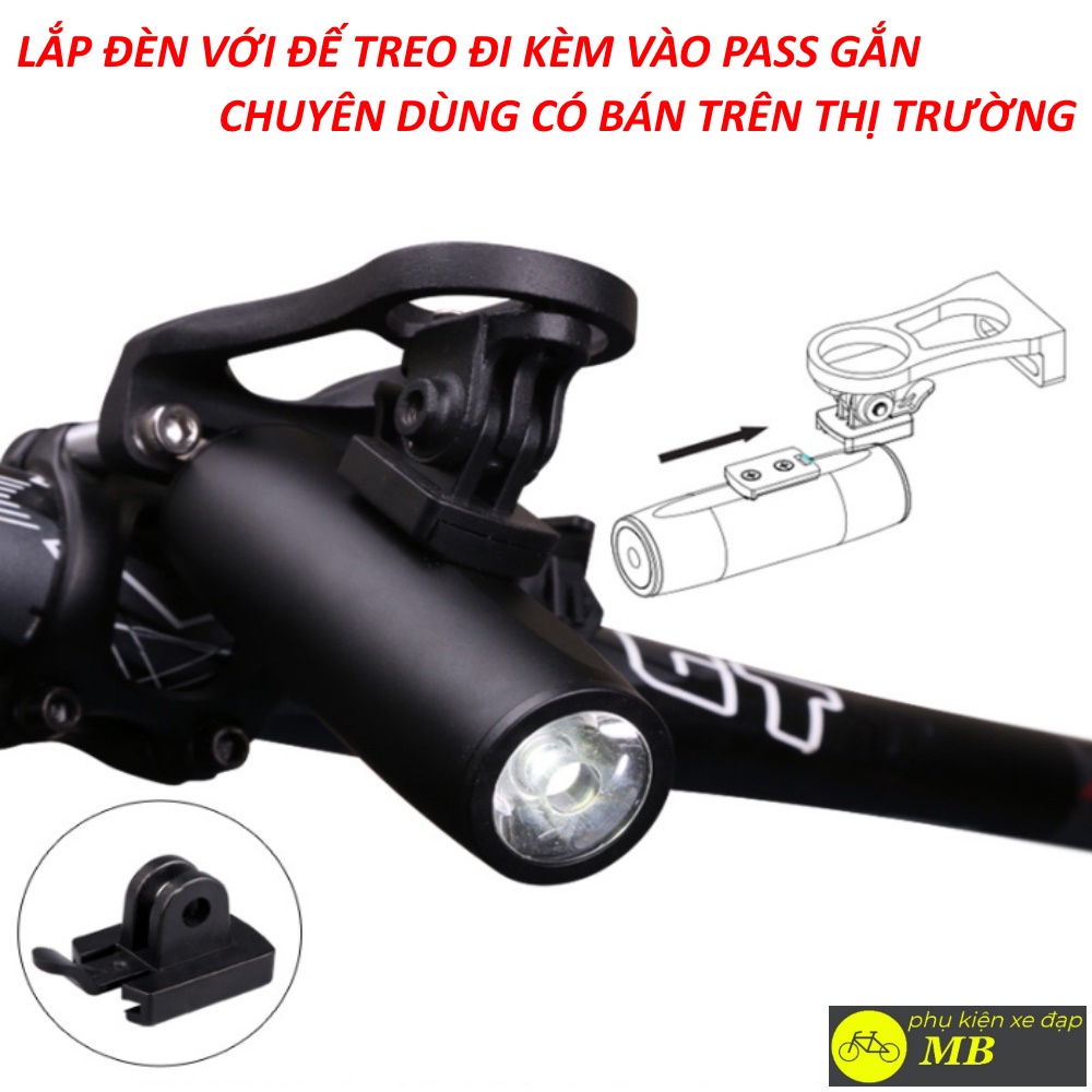 đèn pin xe đạp siêu sáng cầm tay vỏ nhôm cao cấp chống nước tuyệt đối sạc usb nhập khẩu chính hãng DP08