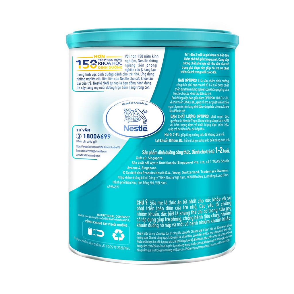 Sữa Bột Nestle NAN OPTIPRO 3 HM-O Lon 900g