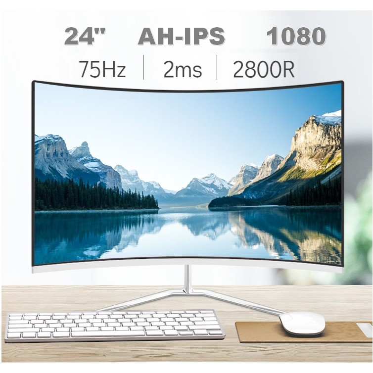Màn hình cong 24 in IPS Full HD, 75Hz, full viền, mới 100%