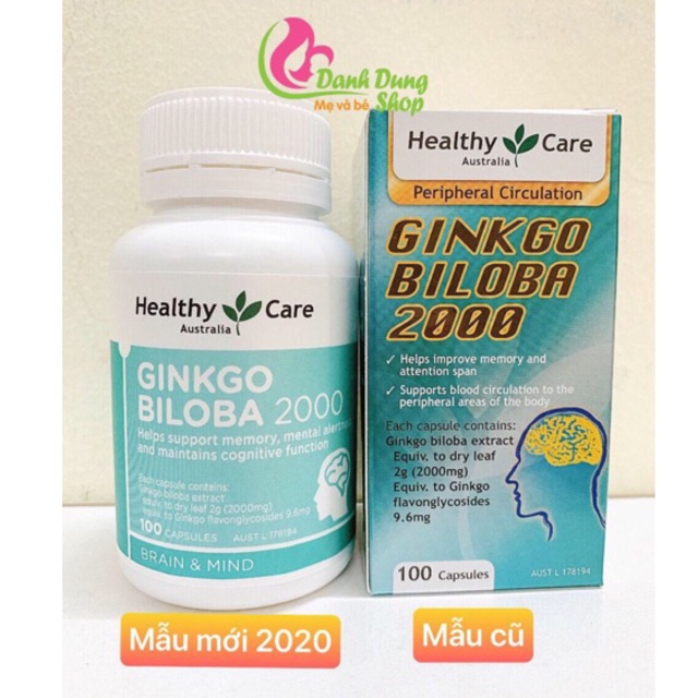 Viên Uống Bổ Não Healthy Care Ginkgo Biloba Úc date xa mẫu mới
