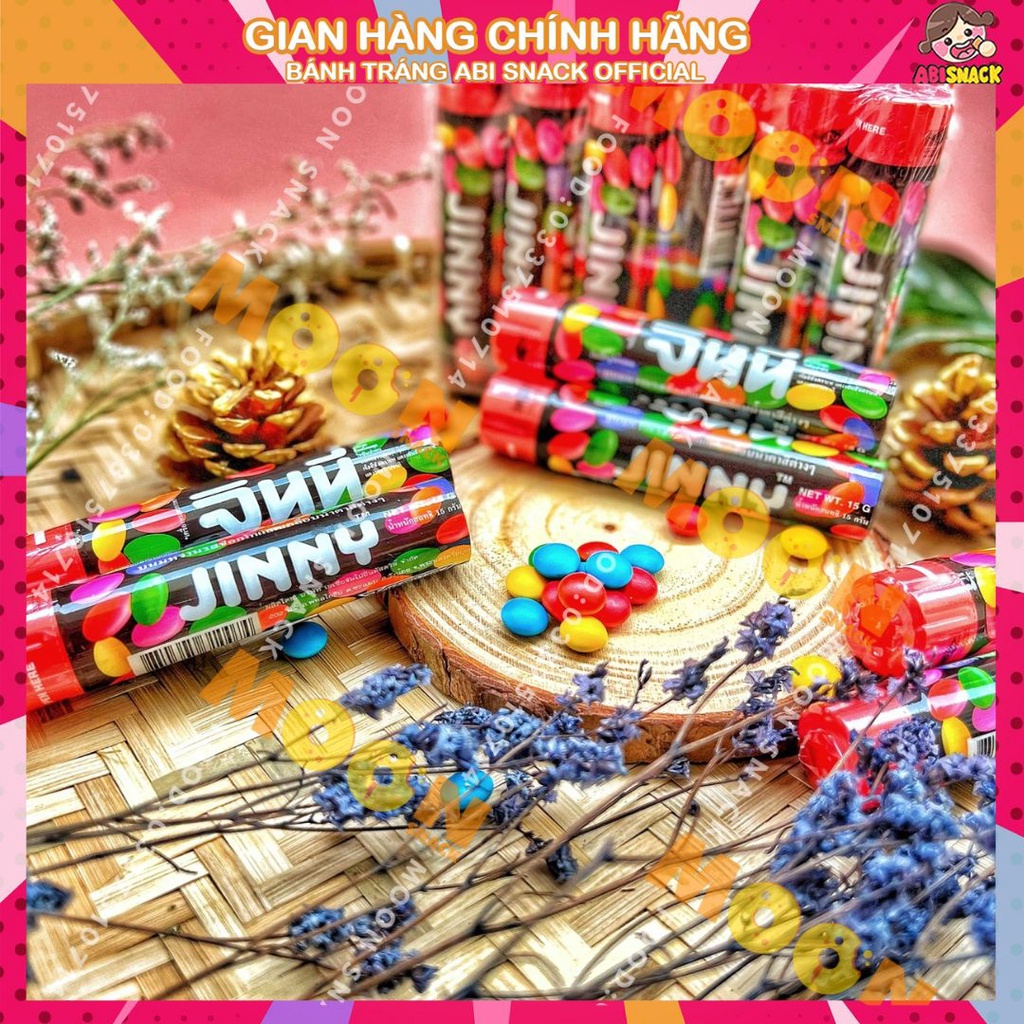 Kẹo ống socola nắp đỏ JINNY tuổi thơ chính hãng Thái Lan 15g