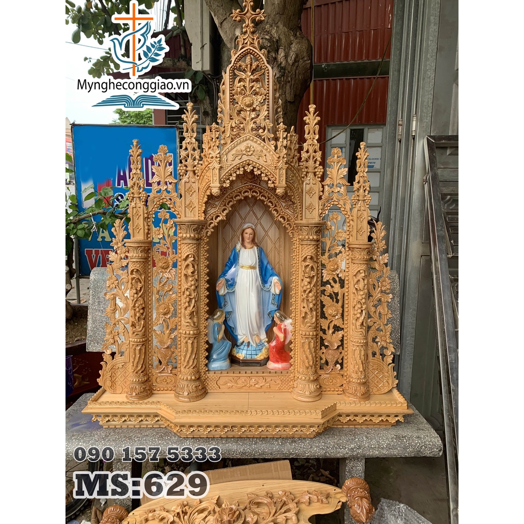 Top Những Mẫu Tòa Gỗ Công Giáo | Bàn Thờ Chúa Treo Tường Bằng Gỗ | Bàn Thờ Công Giáo Cao Cấp | myngheconggiao.vn