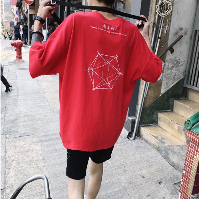 [ Có Ảnh Thật ] Áo thun unisex tay lỡ form rộng - phông hình học | BigBuy360 - bigbuy360.vn