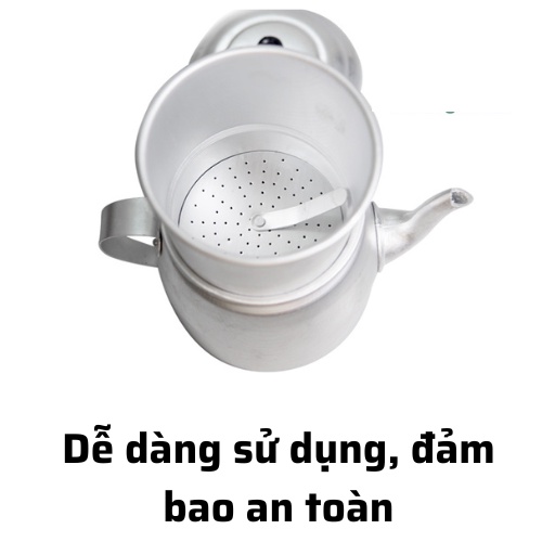 phin pha cà phê ấm pha cà phê nhôm 100 gram có lọc ủ cà phê có ấm và vòi rót tiện lợi cao cấp đảm bảo sử dụng tại nhà