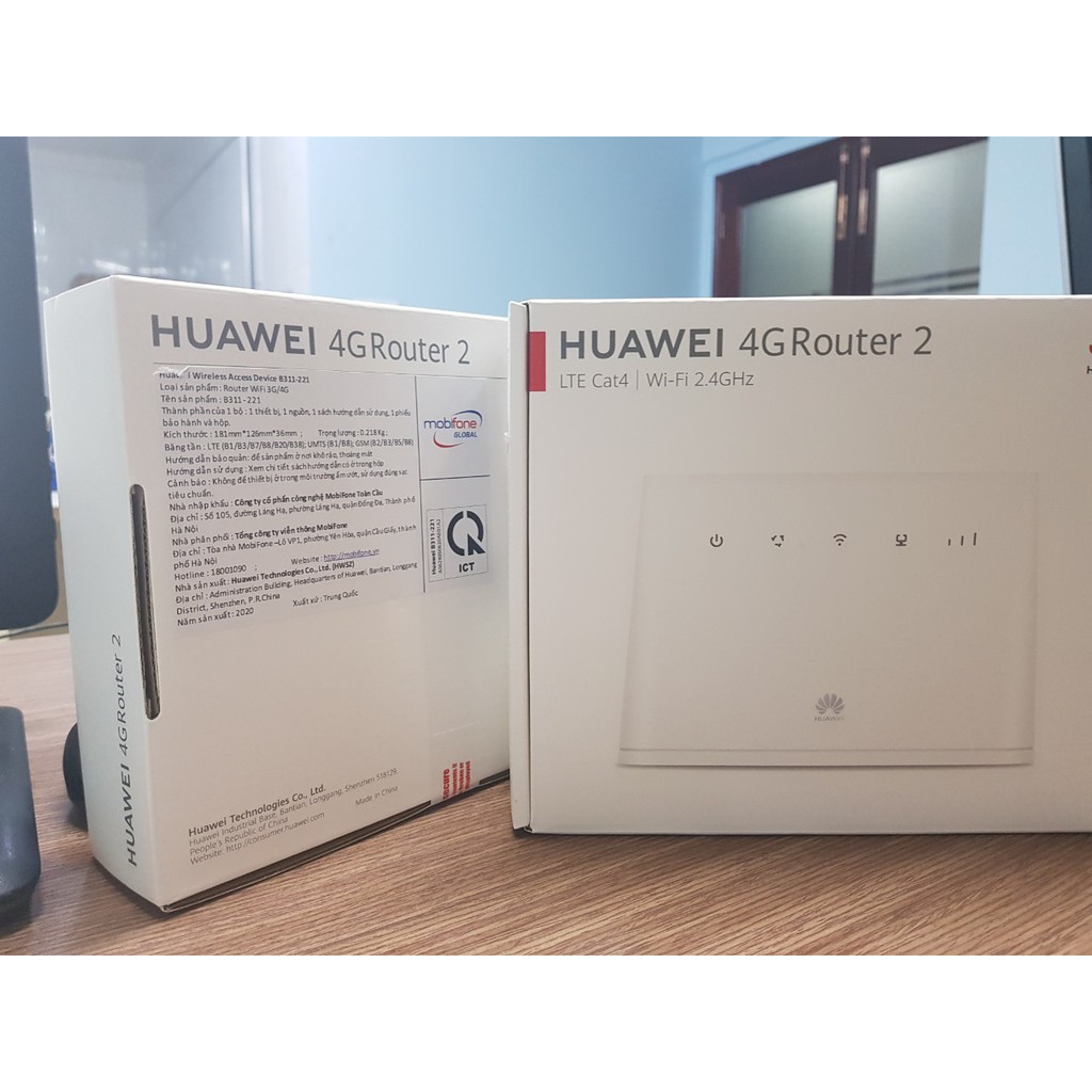 Thiết bị phát wifi từ sim 4G tốc độ cao. Router Huawei B311-221 sử dụng sim các mạng updoad/download lên đến 50/150mbps