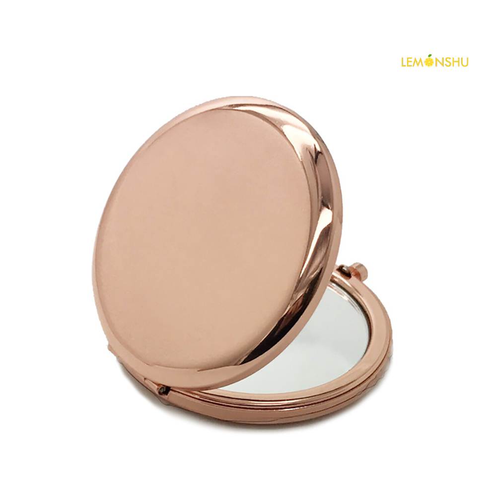 【Beauty】Portable Solid Color Metal Round Case Double-Side Pop-Up Pocket Makeup Mirror | BigBuy360 - bigbuy360.vn