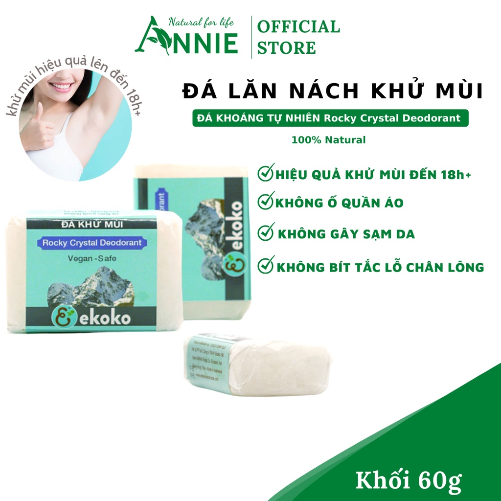 đá lăn nách khử mùi ekoko đá muối khoáng thiên nhiên, khử mùi cơ thể.