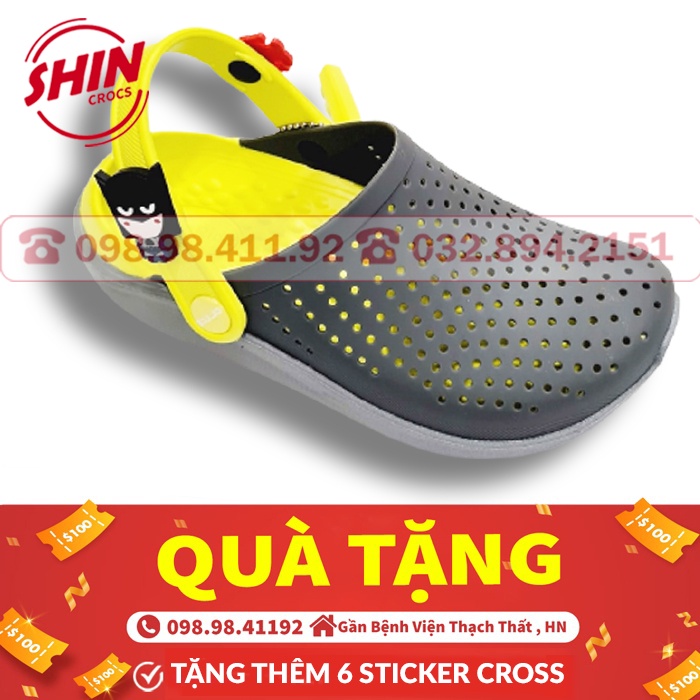 dép cross cho béFREESHIPdép cross cho bé họa tiết sục cho bé trai và bé gái  tặng thêm 4 jibitz cross