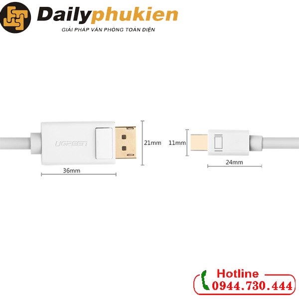 Cáp Mini Displayport to Displayport dài 1,5m hỗ trợ full HD 3D 4K*2K Ugreen 10476 dailyphukien